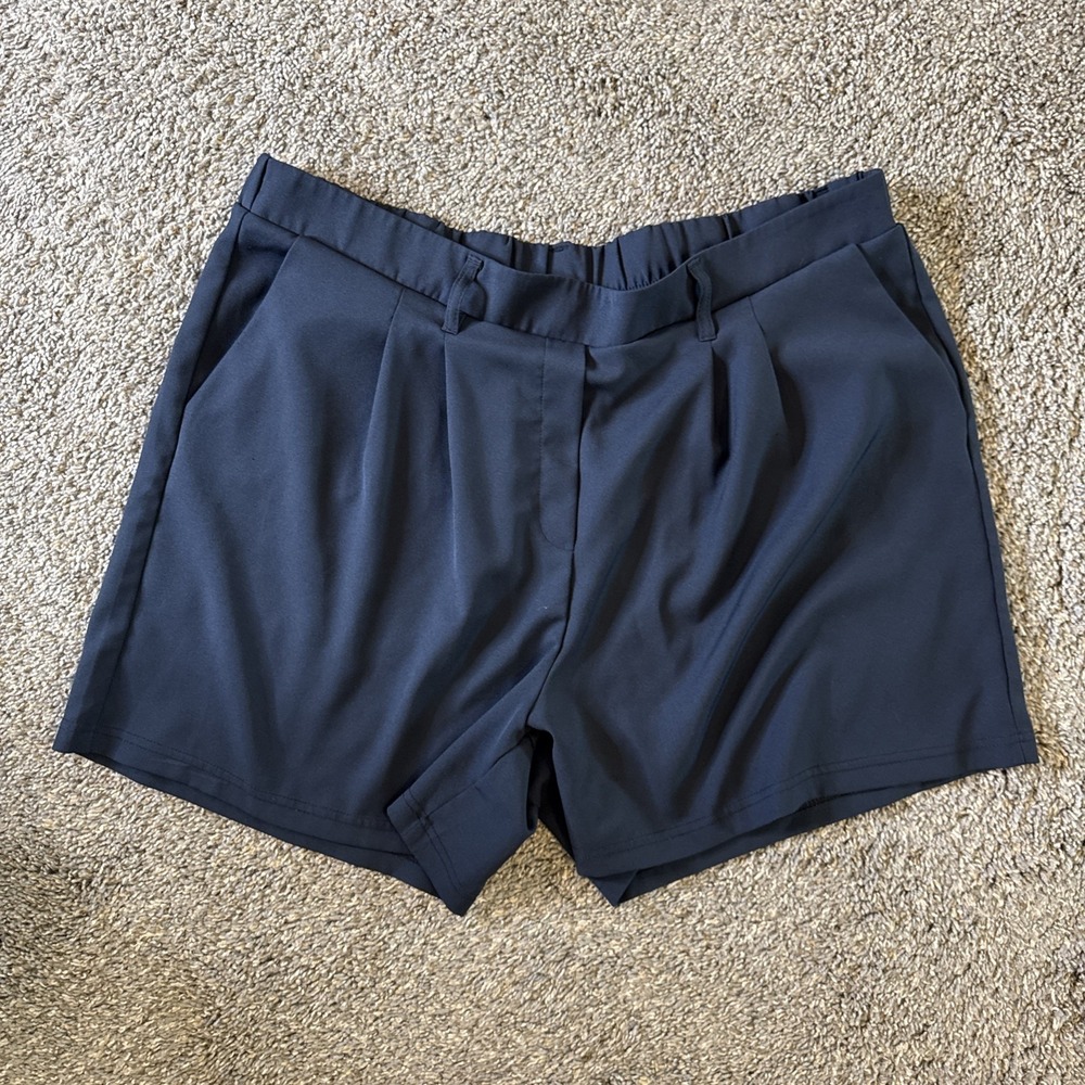 32 Degrees Cool Women's Blue Pleated Pull-On Shorts Elastic Waist Size XL